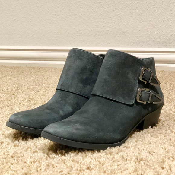 Nordstrom Shoes - Vince Camuto Navy Blue Suede Ankle Moto Booties